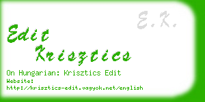 edit krisztics business card